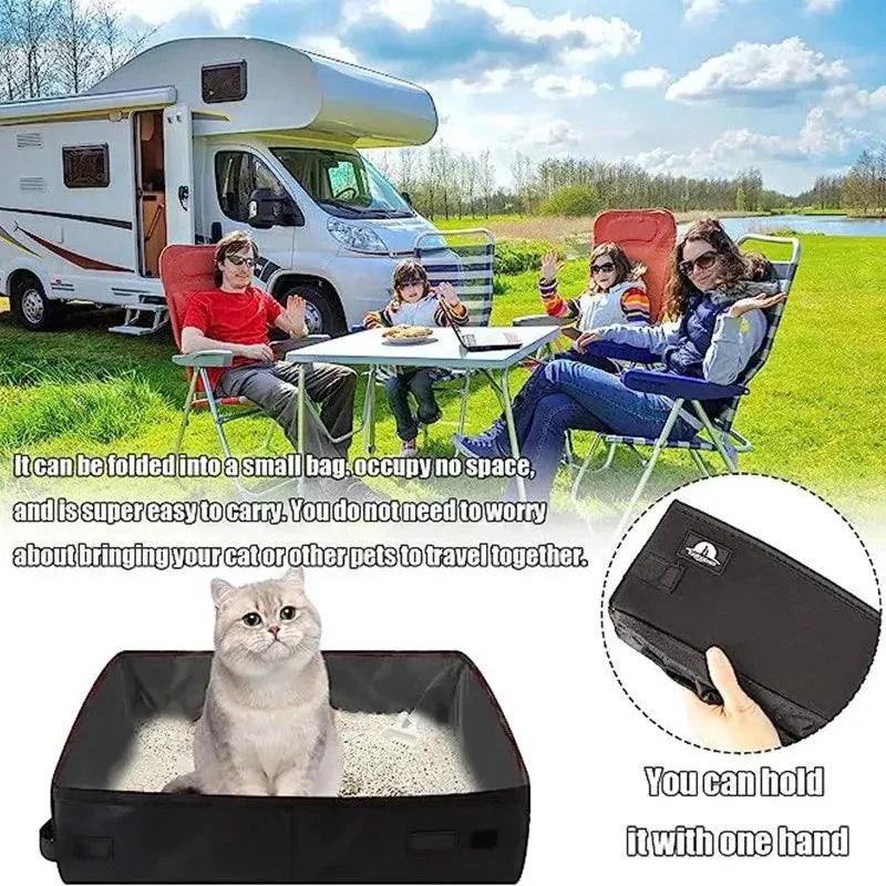 Portable Waterproof Oxford Cloth Cat Litter Box