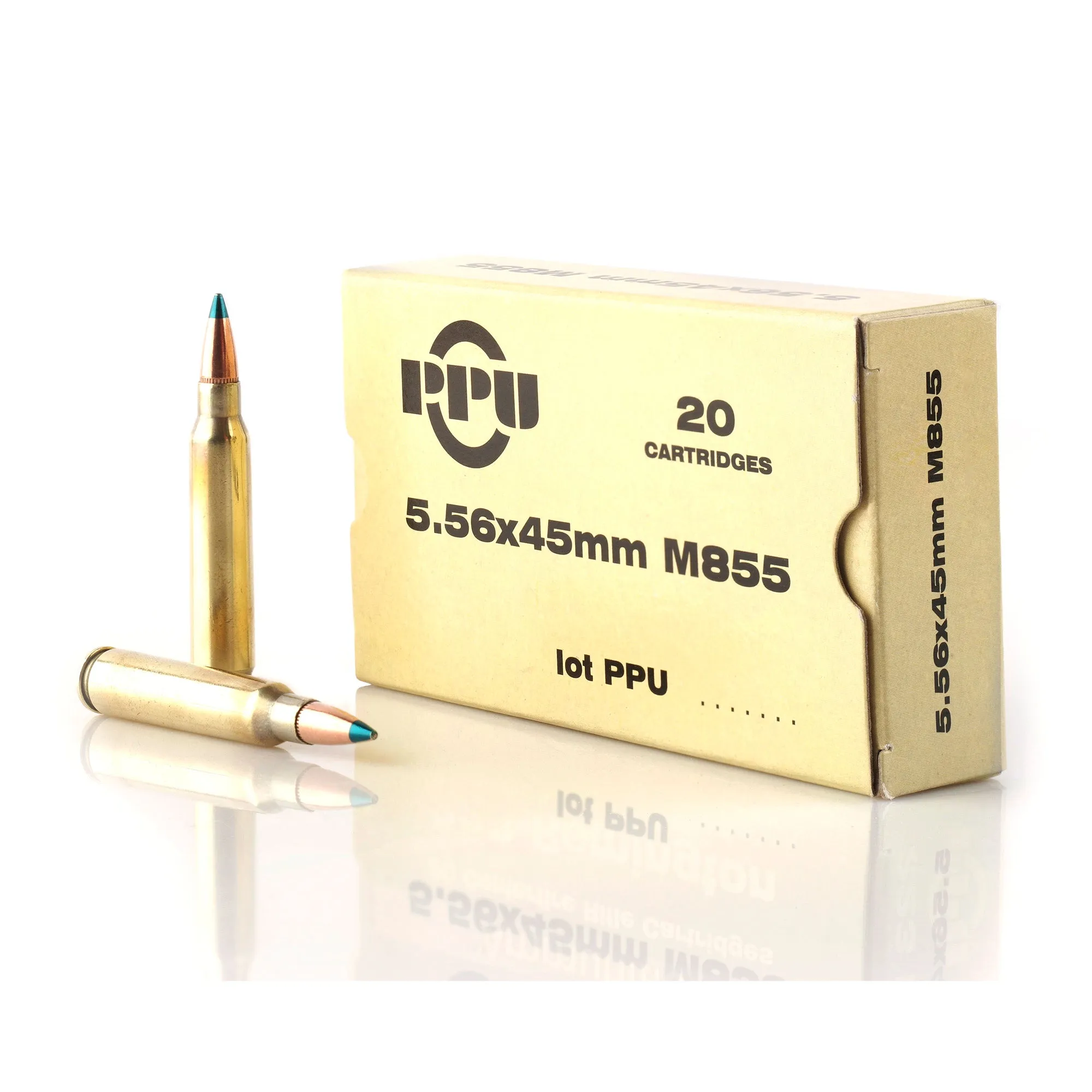 Ppu 556nato M855 62gr Fmj 20-1000