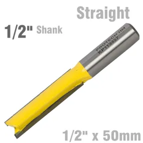 PRO-TECH STRAIGHT BIT 1/2' X 50MM CUT 2 FLUTE 1/2'SHANK KP113457