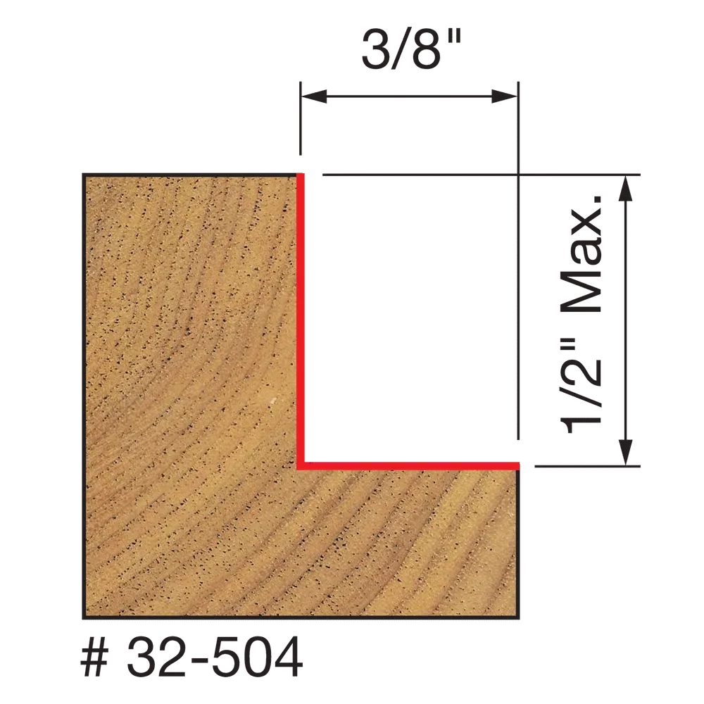 Rabbeting Kit, Flush 1/8", 1/4", 5/16", 3/8", 7/16", 1/2"