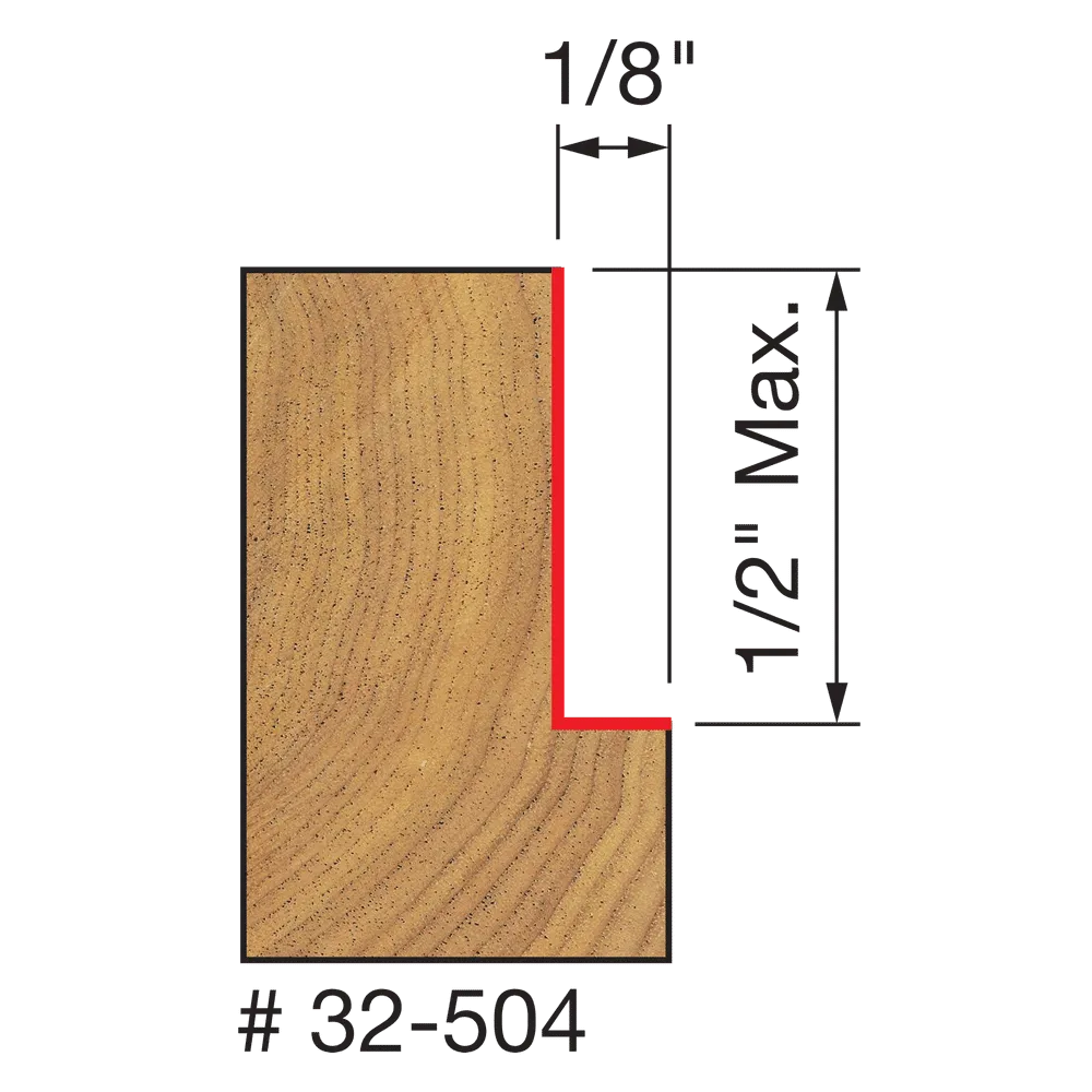 Rabbeting Kit, Flush 1/8", 1/4", 5/16", 3/8", 7/16", 1/2"