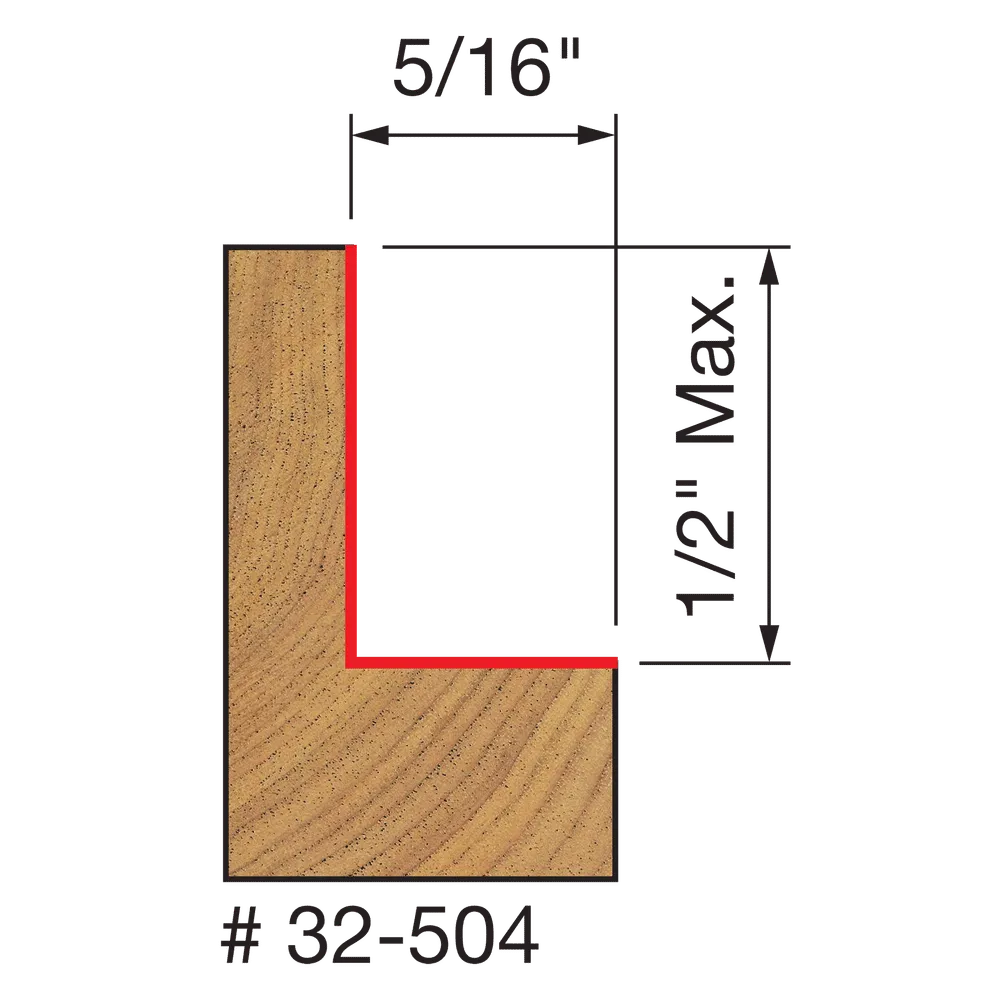 Rabbeting Kit, Flush 1/8", 1/4", 5/16", 3/8", 7/16", 1/2"