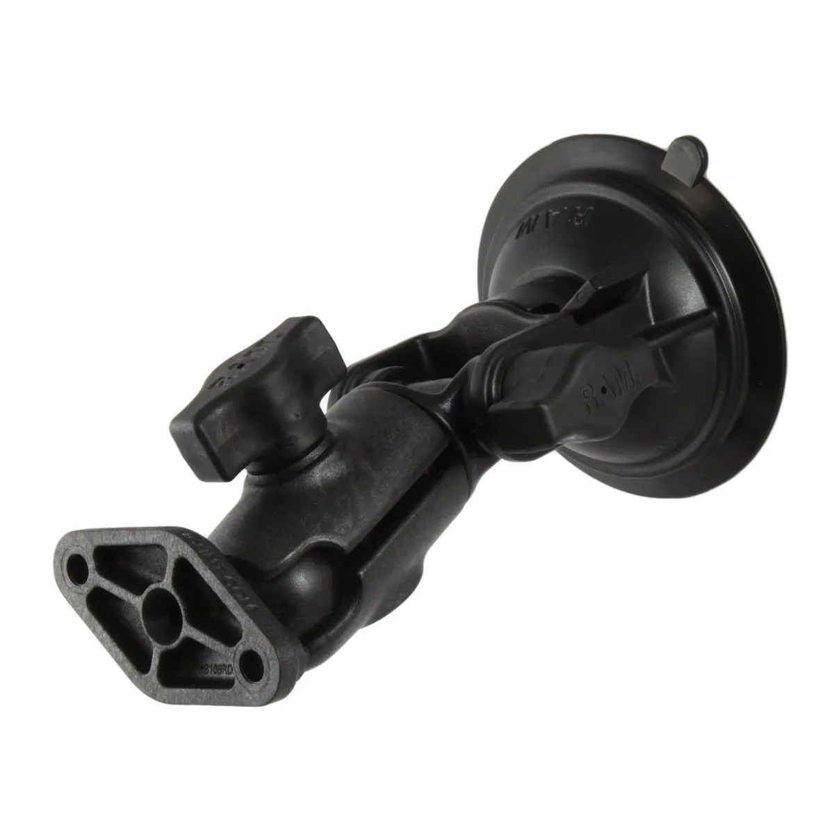 RAM® Twist-Lock™ Composite Suction Cup Ratchet Mount with Diamond Plate