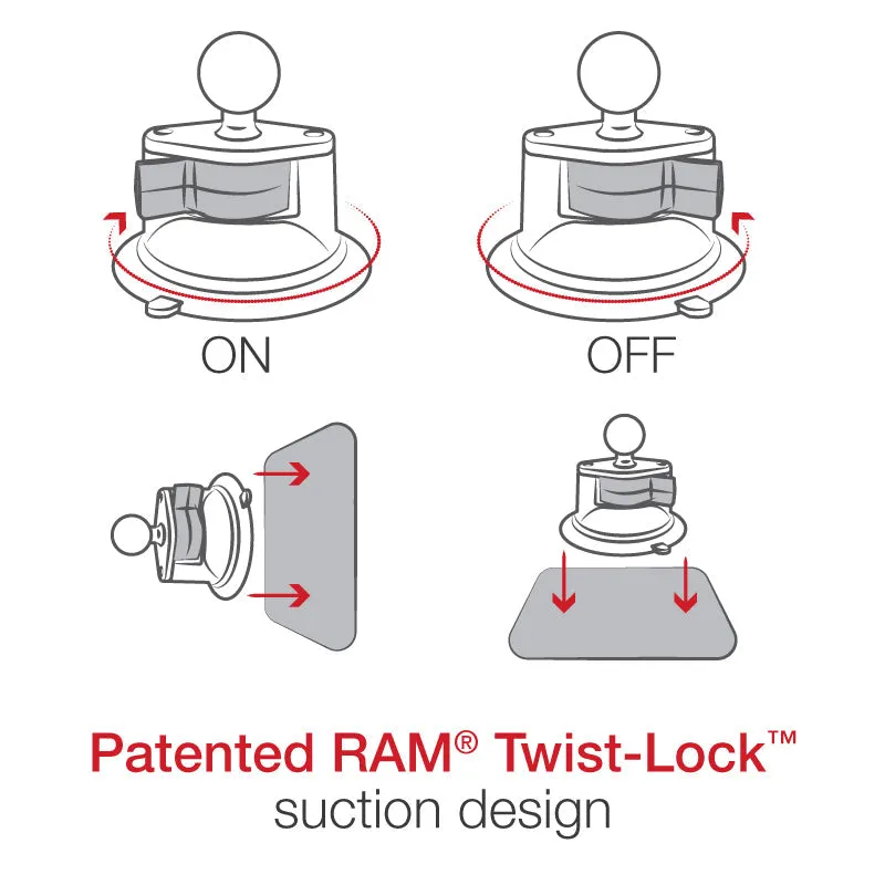 RAM® Twist-Lock™ Suction Cup Mount for Lowrance AirMap 2000c