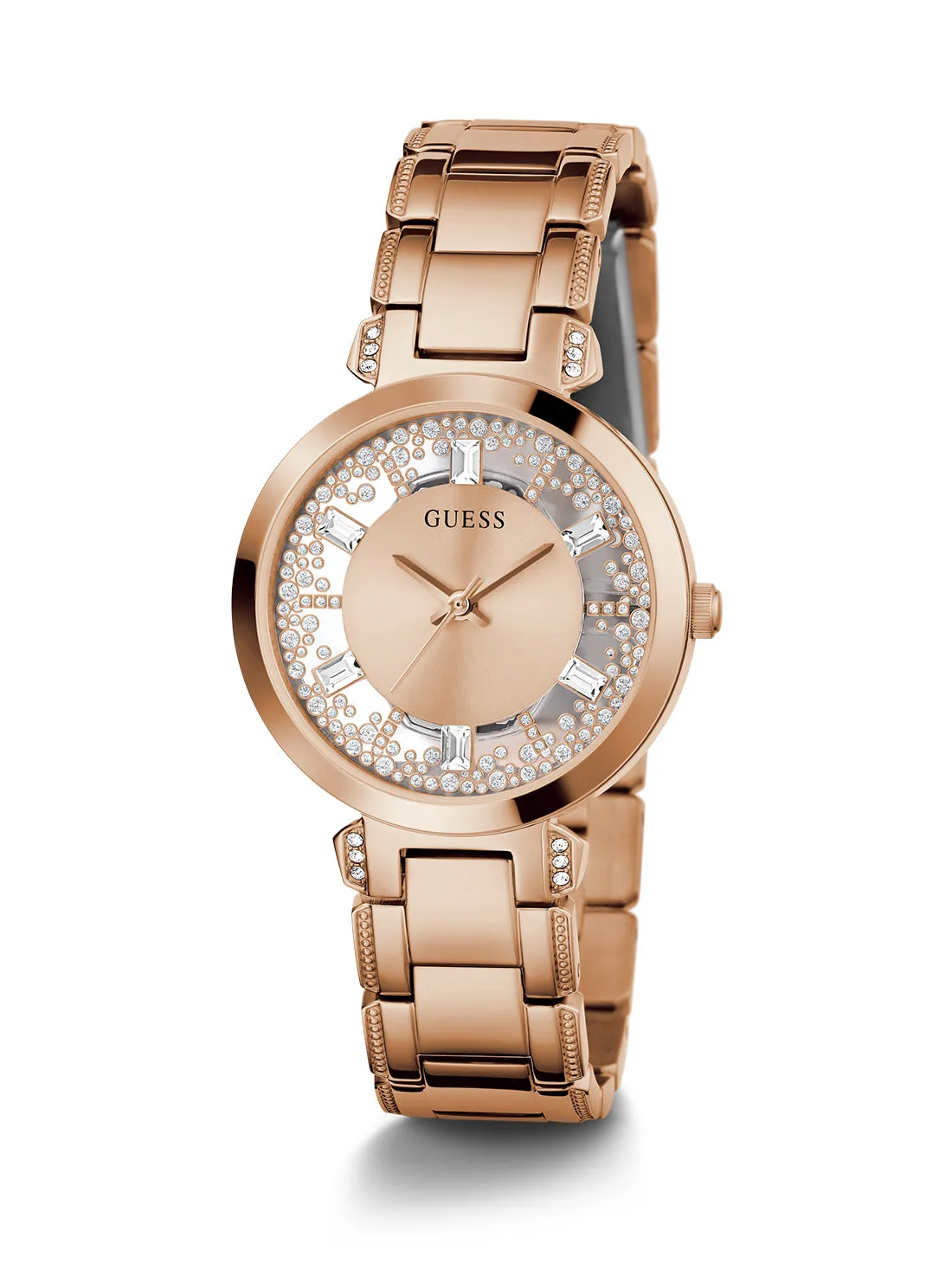 Rose Gold Crystal Clear Glitz Watch