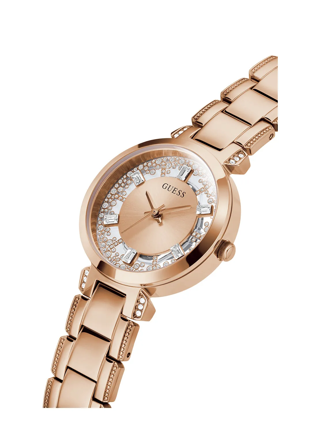 Rose Gold Crystal Clear Glitz Watch