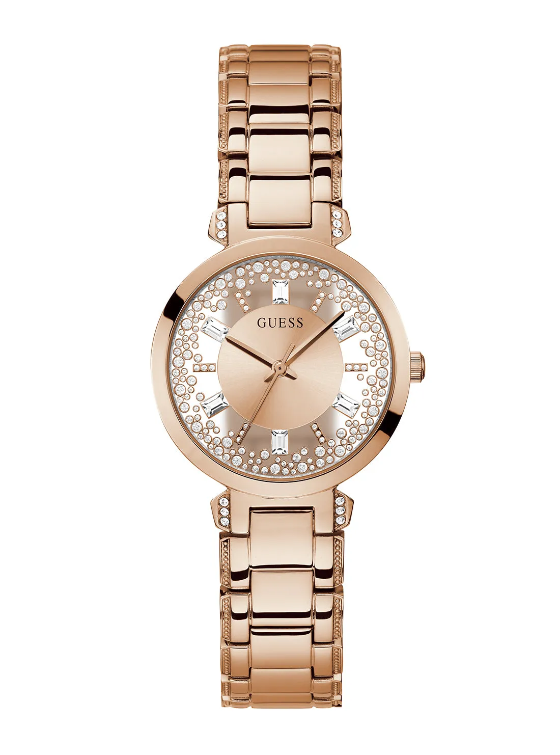 Rose Gold Crystal Clear Glitz Watch