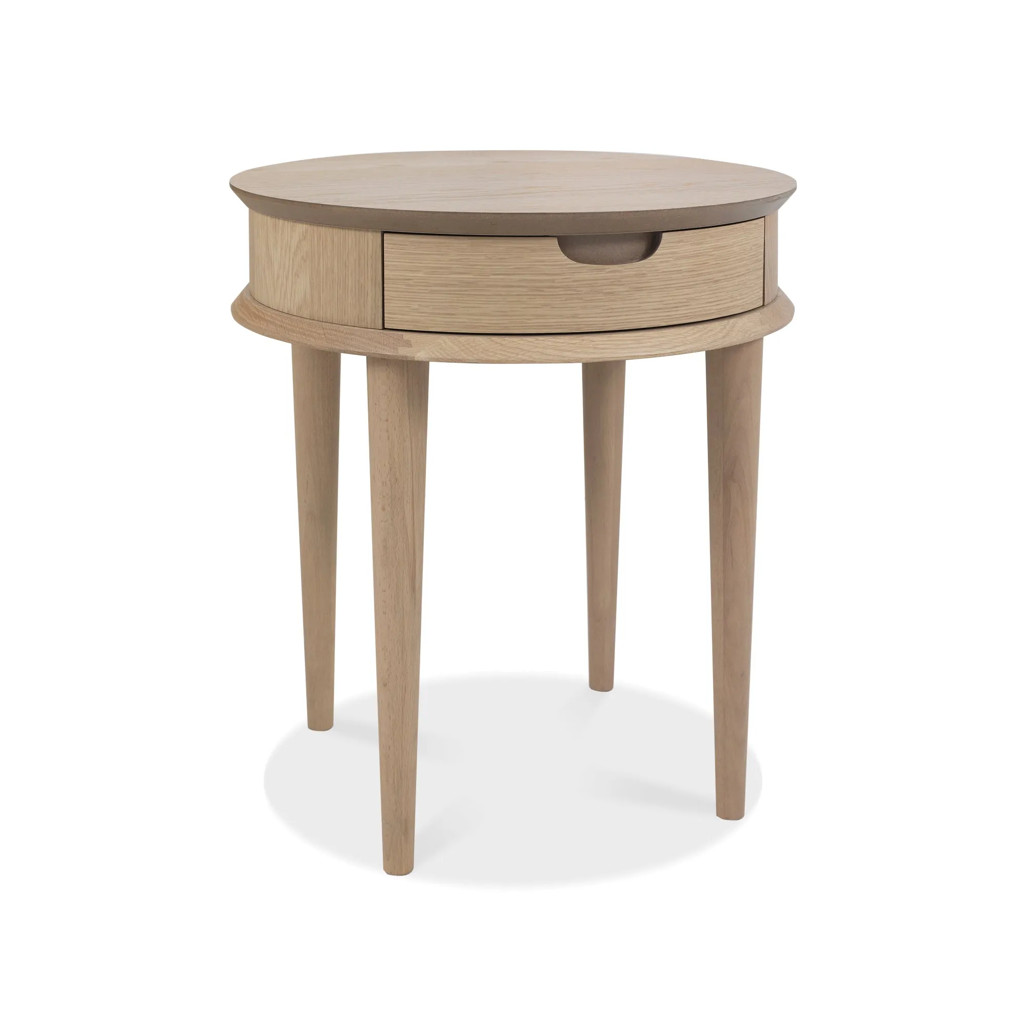 Round Oak Side Table