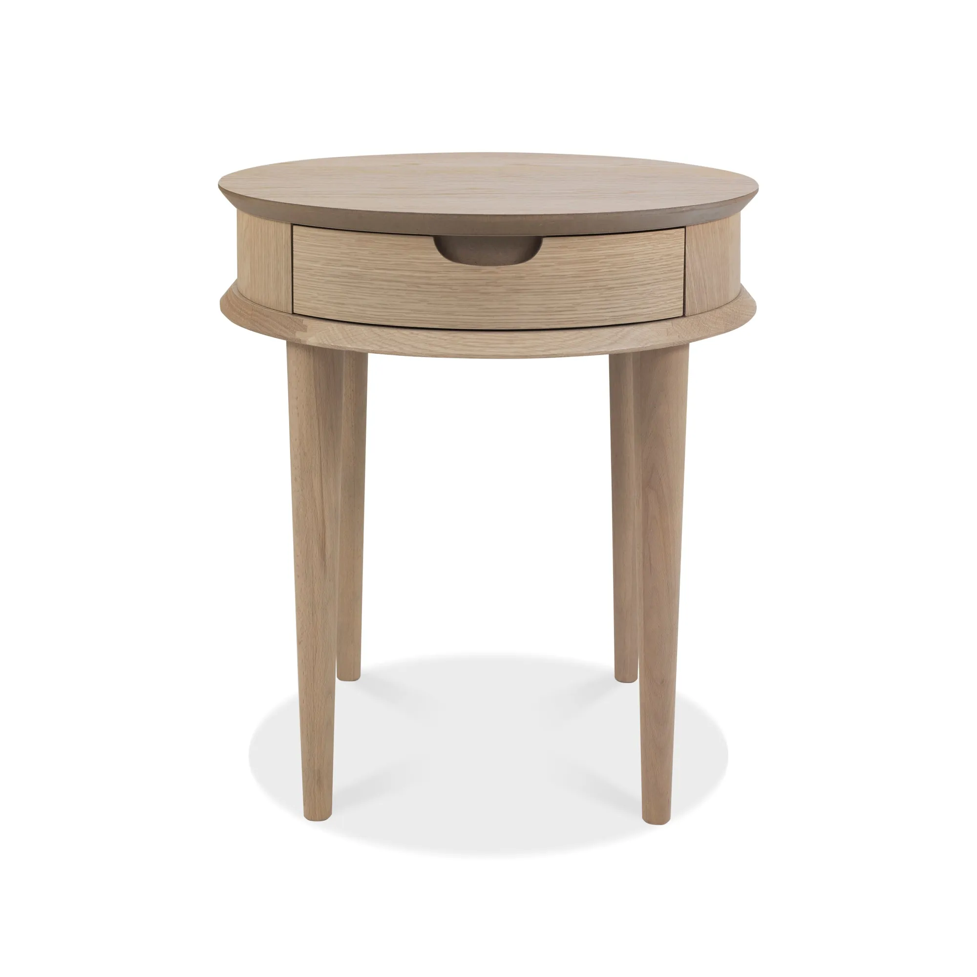 Round Oak Side Table