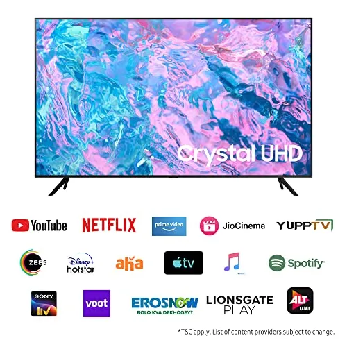 Samsung 138 cm (55 inches) 4K Ultra HD Smart LED TV UA55CU7700KLXL (Black)