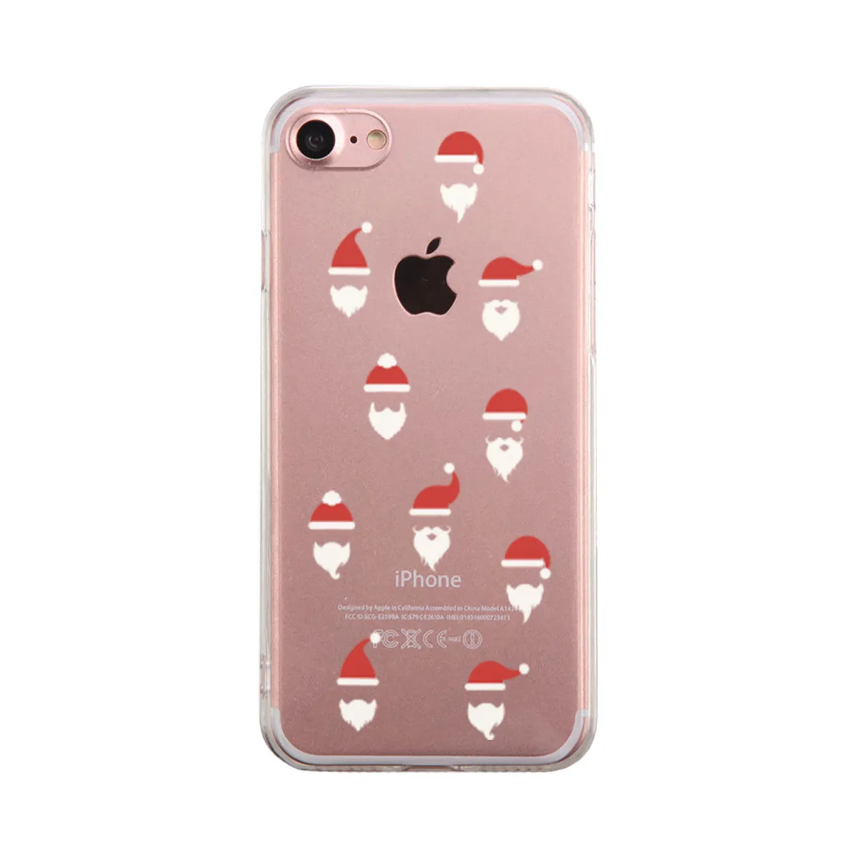 Santa Pattern Phone Case Cute Clear Phonecase