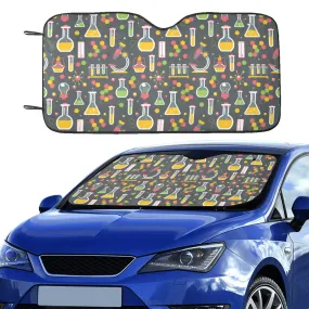 Science Windshield Sun Shade, Chemistry Nerdy Engineering Car Accessories Auto Protector Front Window Visor Screen Decor Gift 55" x 29.53"