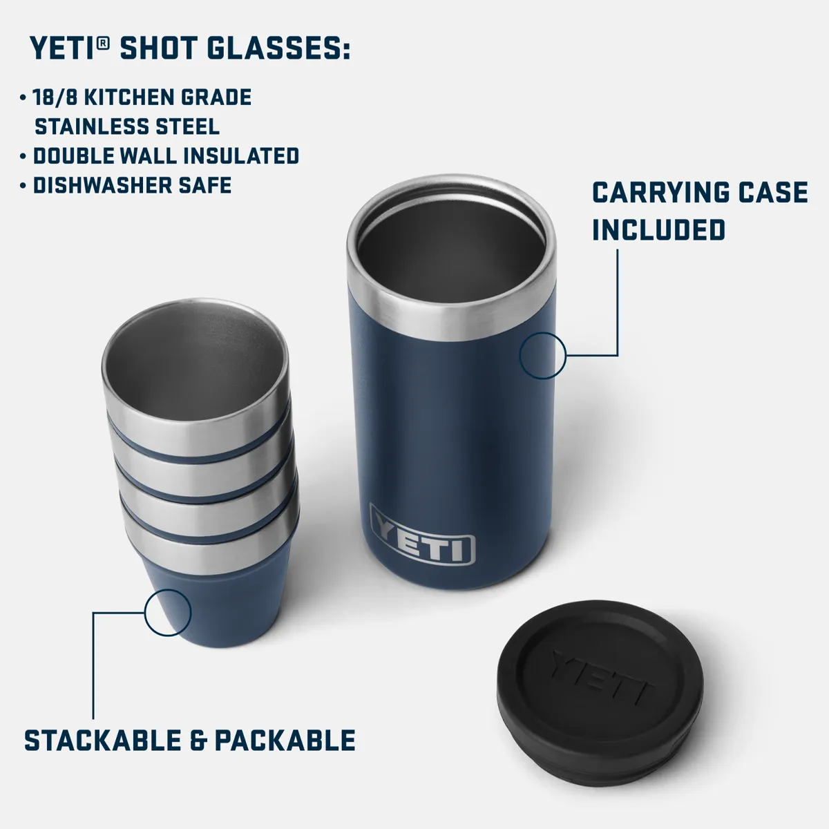 Shot Glasses with Carrying Case