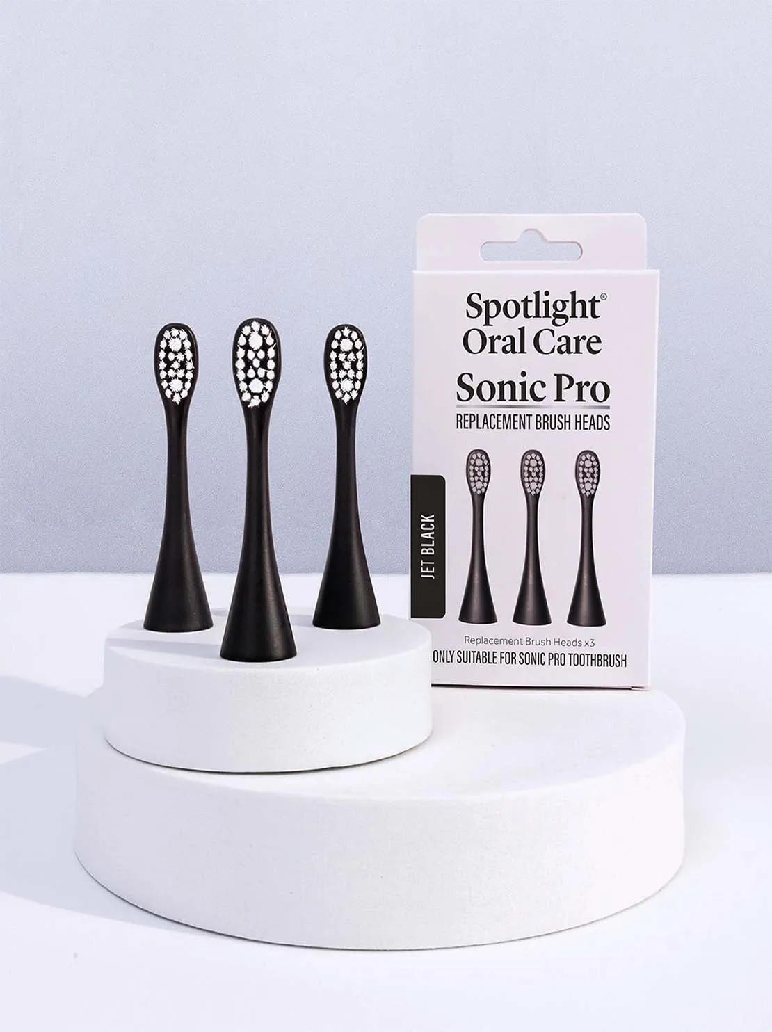 Sonic Pro Toothbrush Replacement Heads - Pure Black