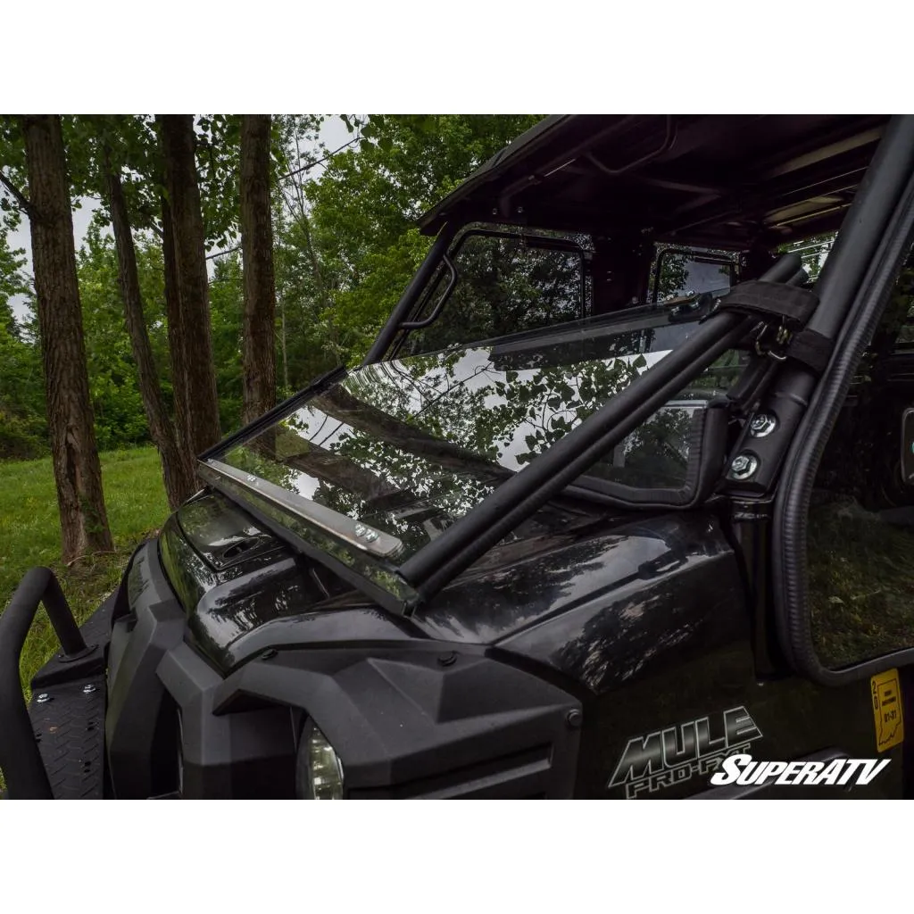 SuperATV Kawasaki Mule Pro Scratch Resistant Flip Down Windshield