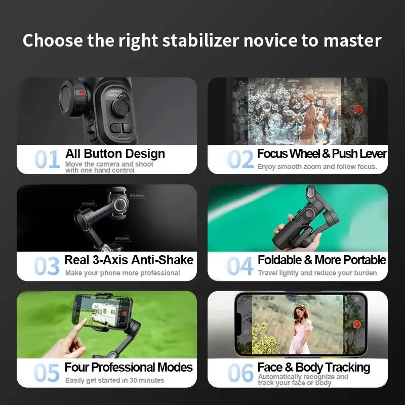 Tp-C 3-Axis Handheld Gimbal – Smooth, Professional Smartphone Stabilization