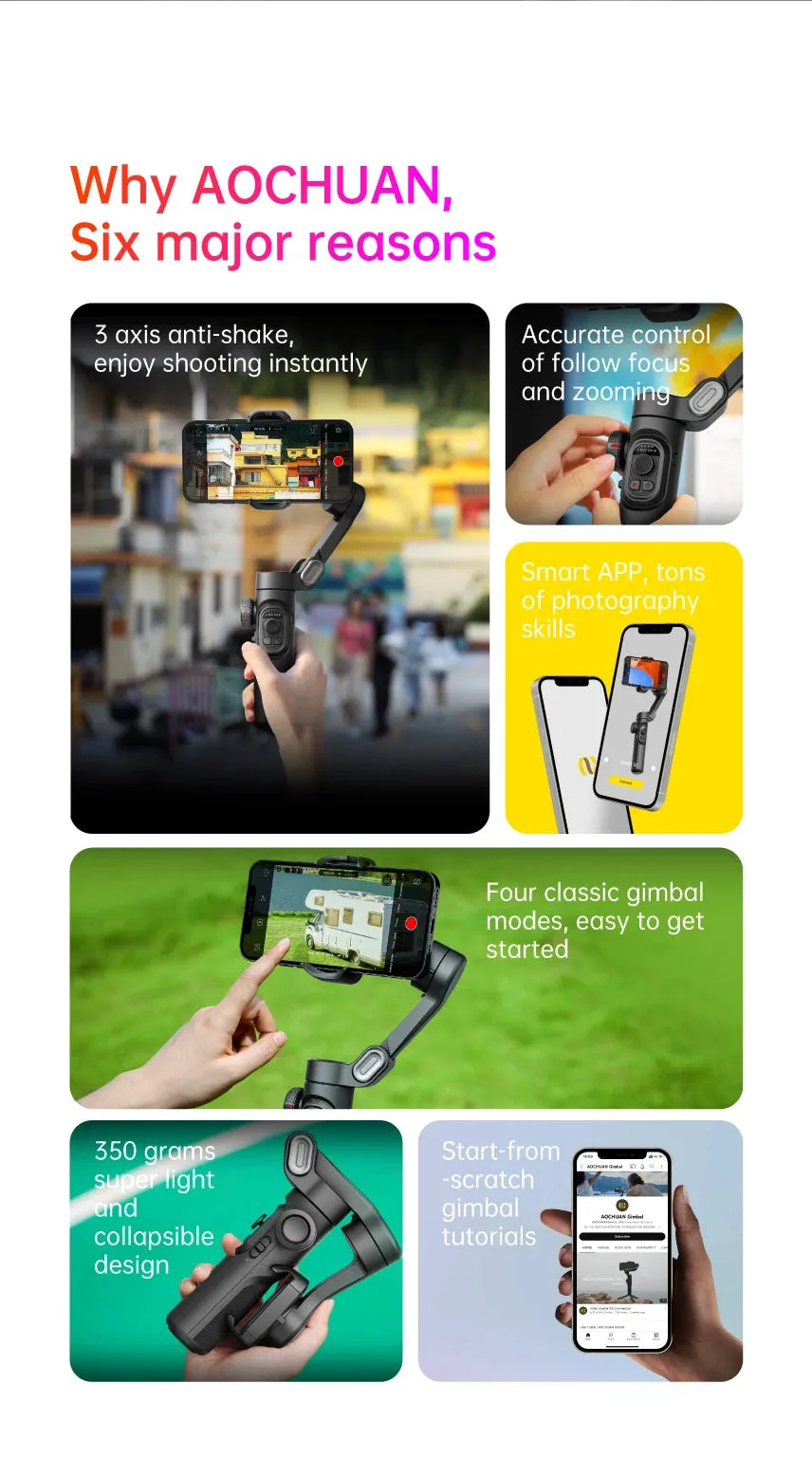 Tp-C 3-Axis Handheld Gimbal – Smooth, Professional Smartphone Stabilization