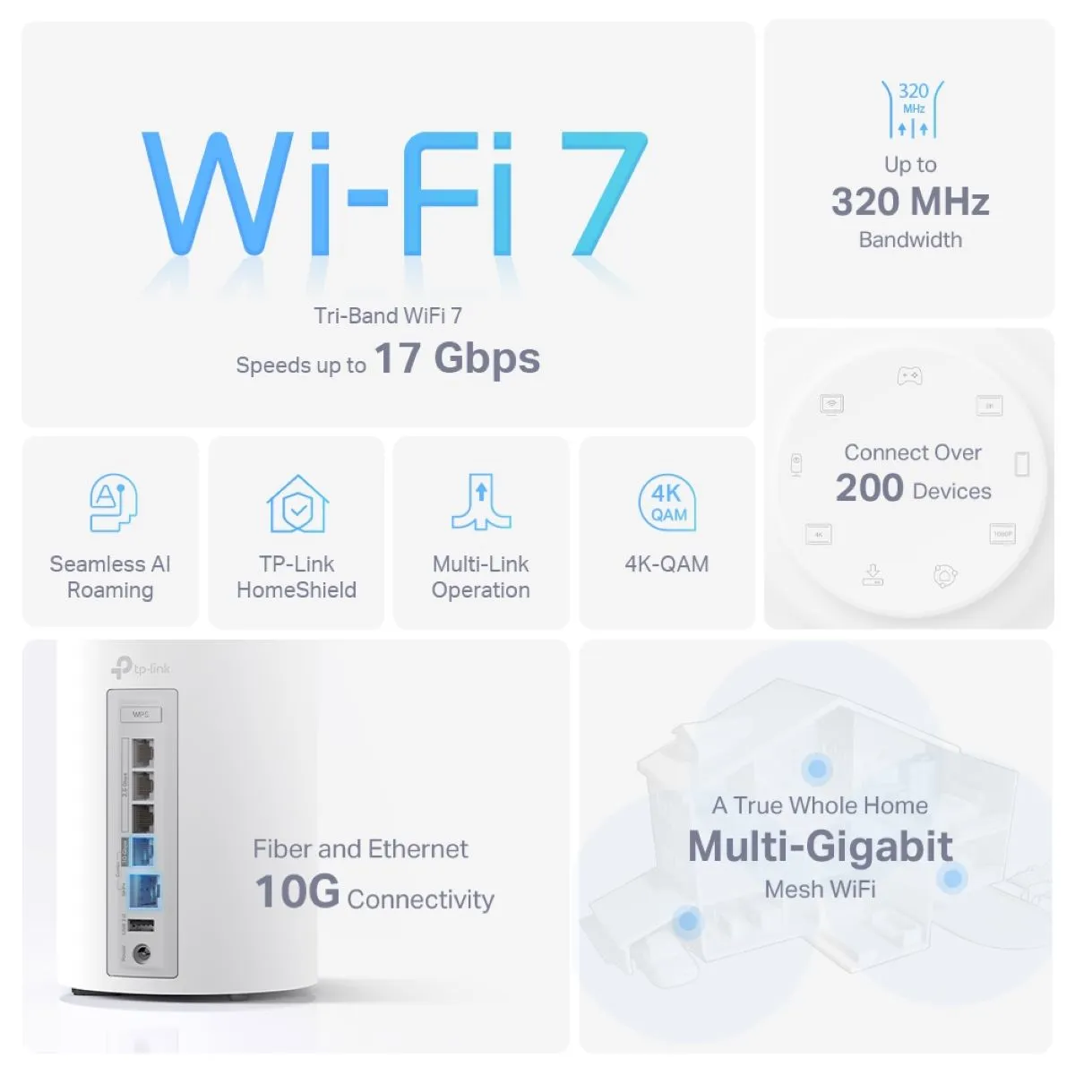 TP-Link Deco BE75 (2件裝) BE17000 三頻 Wi-Fi 7 Mesh 路由器