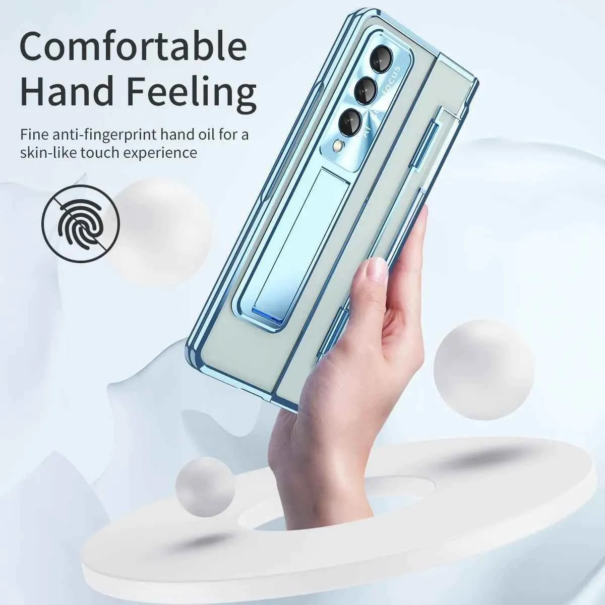 TSP77 Cute Phone Cases For Galaxy Z Fold5 and Z Fold3 4 - Fold Edition Cover with Tempered Glass