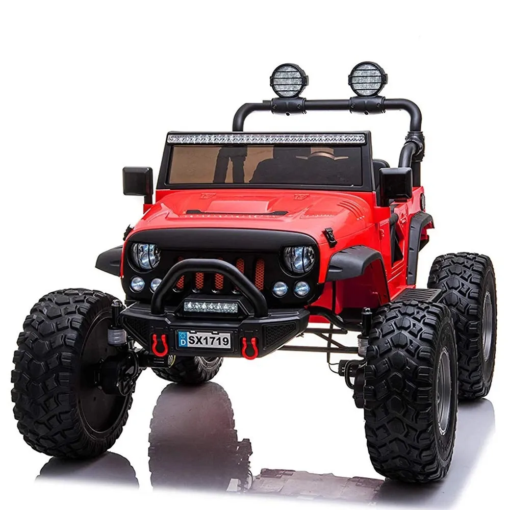 Upgraded 2025 Licensed 12V Off-Road Lifted JEEP Wrangler | Leather Seats | Rubber Tires | 2 Seater | 4x4 | Remote