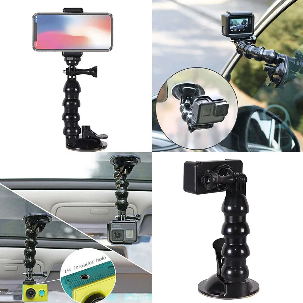 US 2-4 Pack Flexible Gooseneck Extension Suction Cup Car Mount Holder Gopro Hero