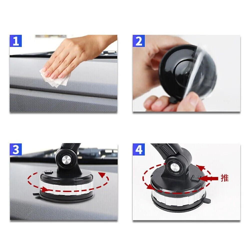 US 2-4 Pc Pro Version Universal Car Phone Mount Dashboard Holder Suction Cup GPS