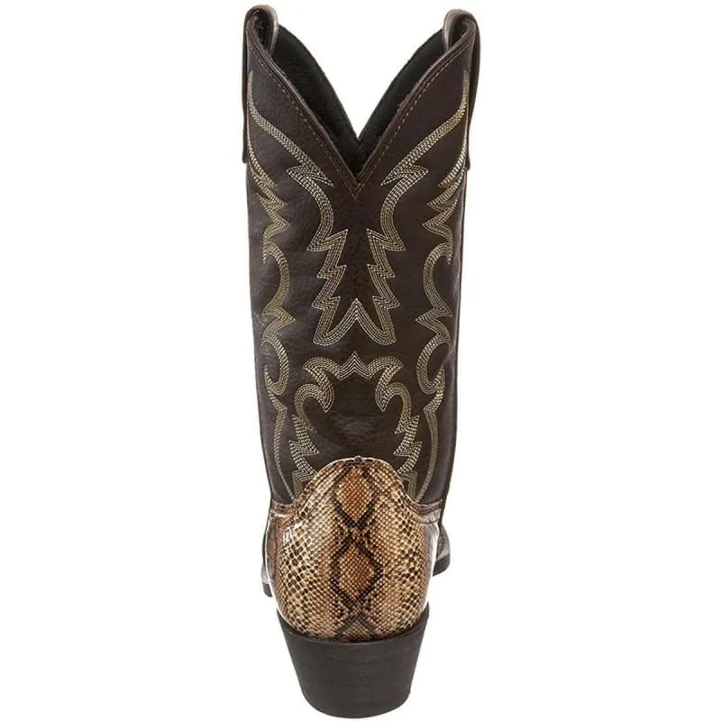 Western Cowboy Boots with Snake Pattern and Iron Toe Cap