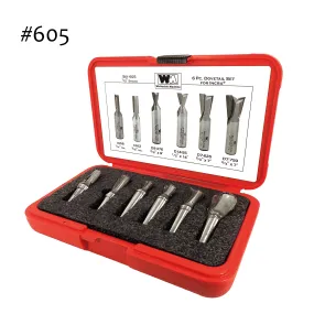 Whiteside, #605 Incra Dovetail Router Bit Set, 1/2" Shank, Set/6