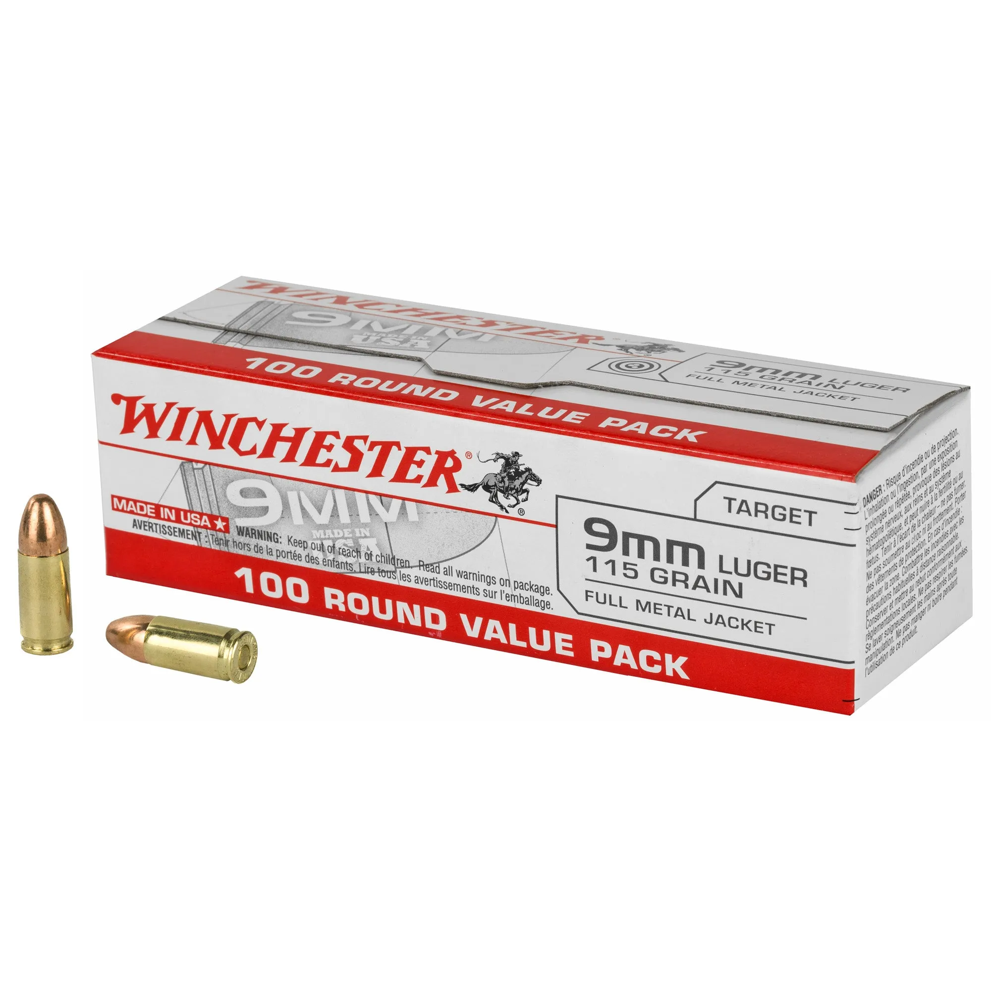 Win Usa 9mm 115gr Fmj 100-1000